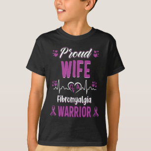 Camiseta Esposa Orgulhosa Fibromialgia Guerreira Sensibiliz