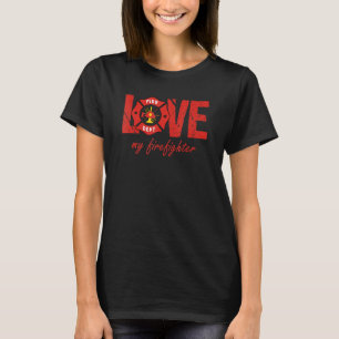 Camiseta Esposa Orgulhosa Namorada Bombeiro Combate a Incên