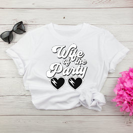 Camiseta Esposa Retro Script Da Bachelorette Do Partido