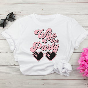 Camiseta Esposa Retrorna De Script Rosa Da Bachelorette Do
