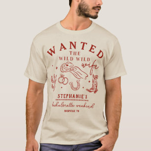 Camiseta Esposa Selvagem Selvagem Festa de Solteira Persona