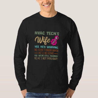 Camiseta Esposa Técnica de HVAC Feminina Não Imaginária Con