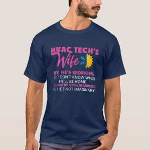 Camiseta Esposa técnica engraçada de técnica da HVAC