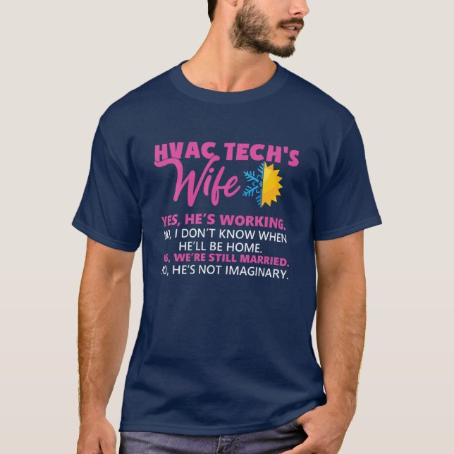 Camiseta Esposa técnica engraçada de técnica da HVAC (Frente)