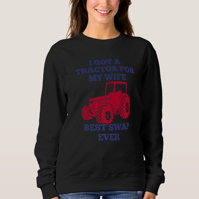 Camiseta Esposa Trocada De Farmer E Piada De Trator Para Um (Frente)
