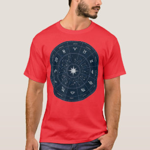 Camiseta Esposa Zodiac Wheel Astrologia Zodiac Horoscope 27