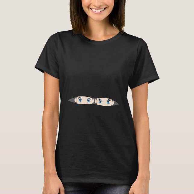 Camiseta Espreitar do bebê [Lt Pele/olhos azuis] (Frente)