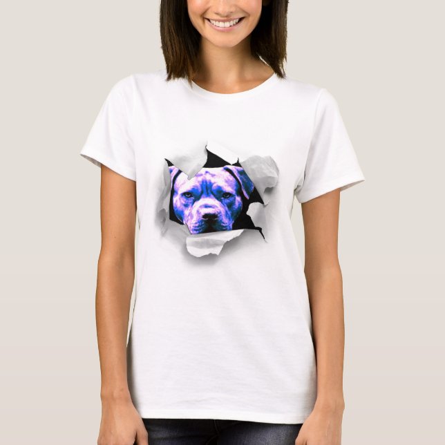 Camiseta Espreite um pitbull da vaia (Frente)