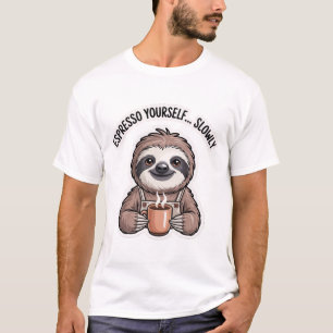 Camiseta Espresso a Si Mesmo Lentamente Sloth En