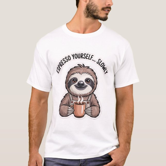 Camiseta Espresso a Si Mesmo Lentamente | Sloth En (Frente)