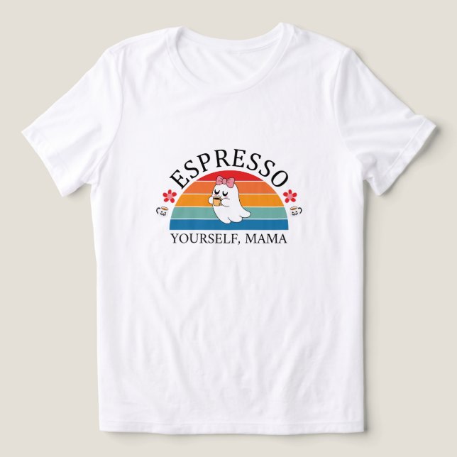 Camiseta Espresso - Mama - Retro Rainbow Ghost (Design frontal)