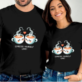 Camiseta Espresso Você Mesmo Adora Coração De Café Namorado