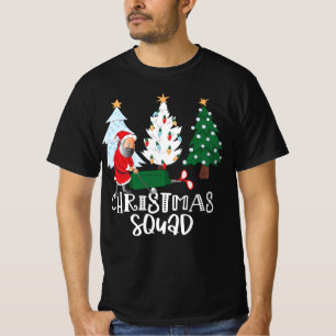 Camiseta Esquadra de Natal de Golfe com Papai Noel na Árvor