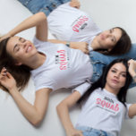 Camiseta esquadra de noiva, moderna Bachelorette Rosa Bride<br><div class="desc">esquadrão noivo rosa moderno</div>