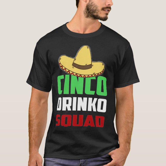 Camiseta esquadrão anatômico mexicano Cinco Drinko Squad - (Frente)