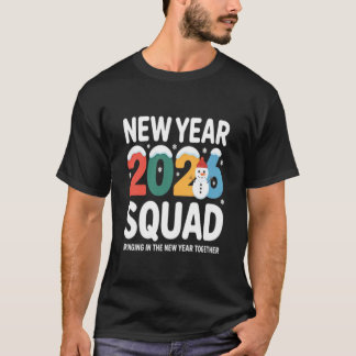 Camiseta Esquadrão Ano Novo 2026 Trazer o Ano Novo Juntos