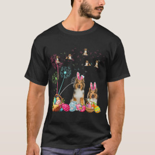 Camiseta Esquadrão Casal de Páscoa Bunny Shelties Caça de D