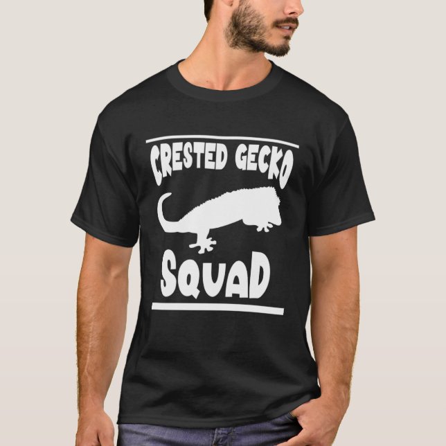 Camiseta Esquadrão Cresta Gecko Dizendo Répteis Lizard (Frente)