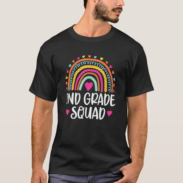 Camiseta Esquadrão da 2ª Série Arco-íris Volta às Aulas Pro (Frente)