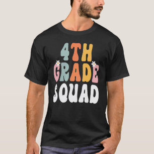 Camiseta Esquadrão da 4ª Série Retro Groovy Professor Feliz