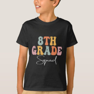 Camiseta Esquadrão da 8ª Série Retro Groovy Mulheres Feliz