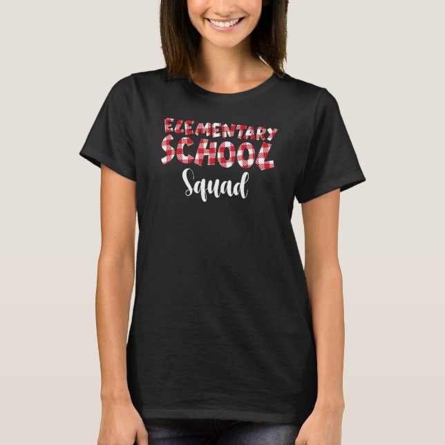 Camiseta Esquadrão da Buffalo Plaid Elementary School De Vo (Frente)