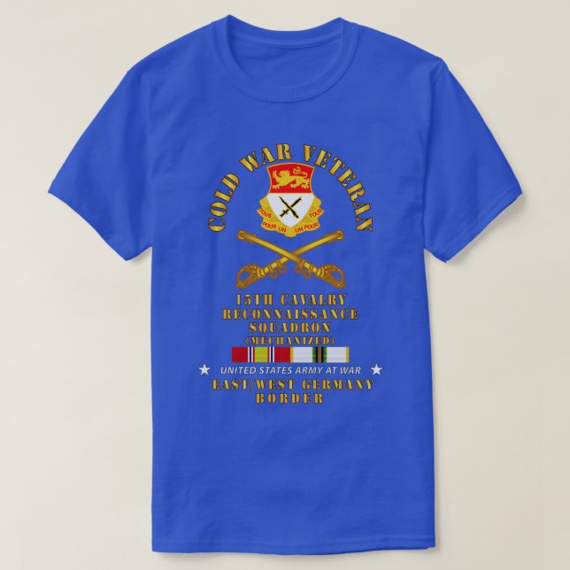 Camiseta Esquadrão da cavalaria do 15 de FoldVet Recon EW A (Frente do Design)