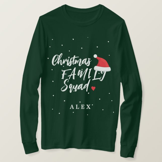 Camiseta Esquadrão da família de Natal Pai Natal chapou o t (Frente do Design)