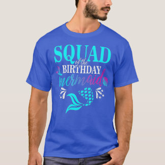 Camiseta Esquadrão Da Família De Sereias De Aniversário