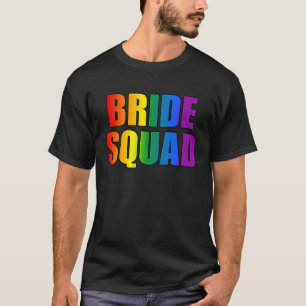 Camiseta Esquadrão da Noiva Arco-Íris Casamento Lésbica LGB