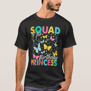 Camiseta Esquadrão Da Princesa de Aniversário As Borboleta
