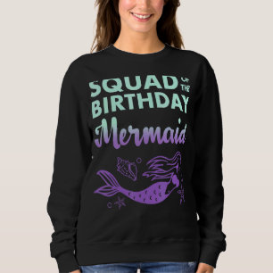 Camiseta Esquadrão Da Sereia De Aniversário Para A Família