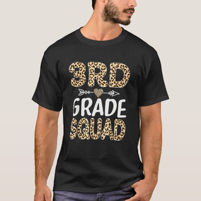 Camiseta Esquadrão de 3º grau do Leopardo de volta à escola (Frente)