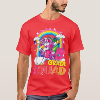 Camiseta Esquadrão De 5 Grau Dabbing Garotas Unicorn De Vol