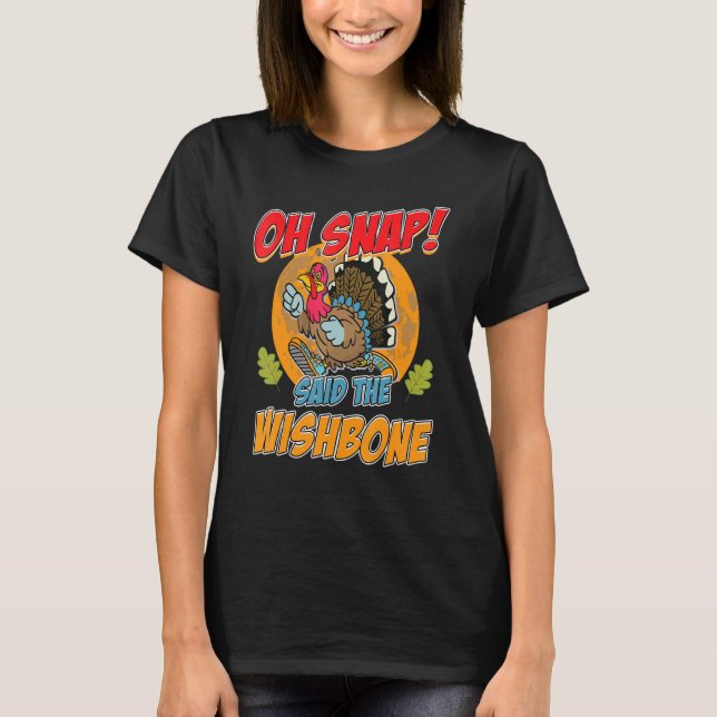 Camiseta Esquadrão de Ação de Graças Oh Encaixe o osso da s (Frente)