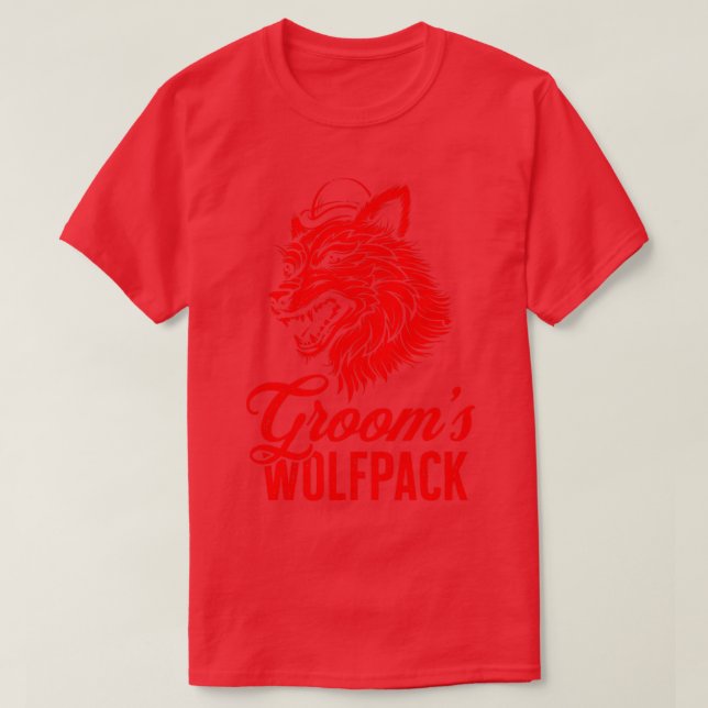 Camiseta Esquadrão de Acompanhantes do Noivo Lobo Pacote Di (Frente do Design)