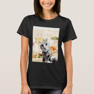 Camiseta Esquadrão de Almoço Selfie de Gato Engraçado