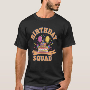 Camiseta Esquadrão de Aniversário com Bolo Colorido