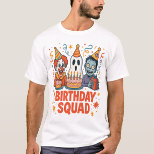 Camiseta Esquadrão de Aniversário de Halloween Palhaço Sini