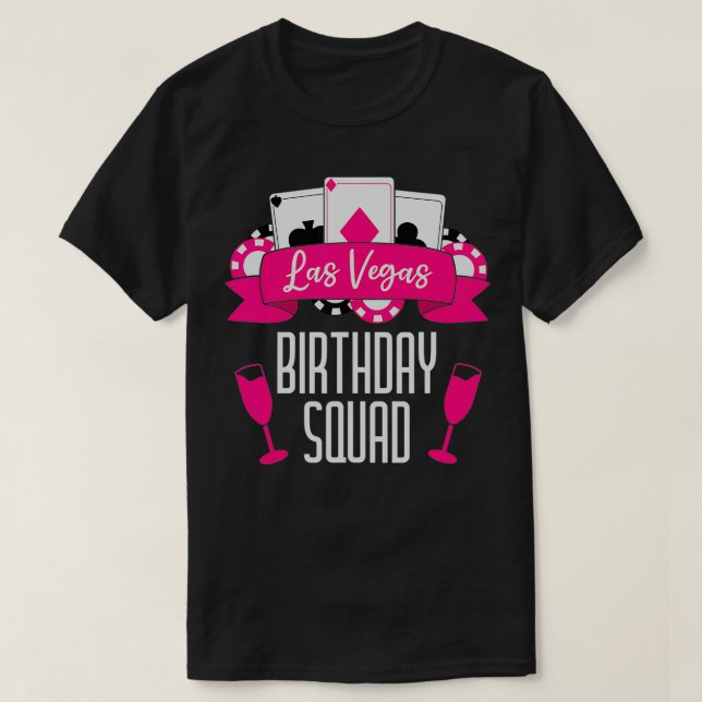 Camiseta Esquadrão de Aniversário de Vegas para a Festa de  (Frente do Design)