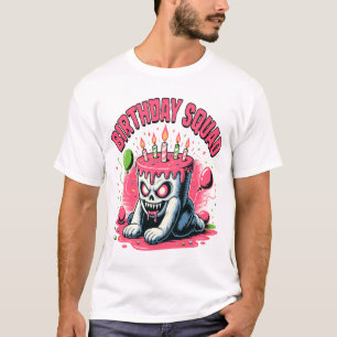 Camiseta Esquadrão de Aniversário do Crânio de Bolo Sinistr