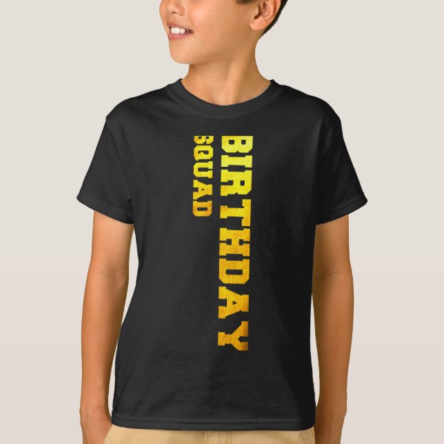 Camiseta Esquadrão de aniversário feliz  (Frente)