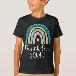 Camiseta Esquadrão de Aniversário Rainbow Oferece Feliz Fam