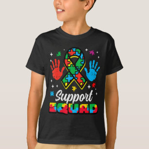Camiseta Esquadrão de apoio à fita do autismo conscientizaç