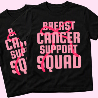 Camiseta Esquadrão de Apoio ao Câncer de Mama Laço Rosa