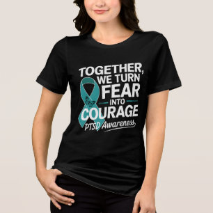 Camiseta Esquadrão de Apoio ao PTSD Fita Azul Borboleta
