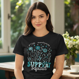 Camiseta Esquadrão de Apoio ao PTSD Flores Silvestres Azuis