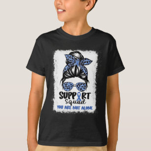 Camiseta Esquadrão de apoio Mensagem Azul Bun Guerreiro Alo