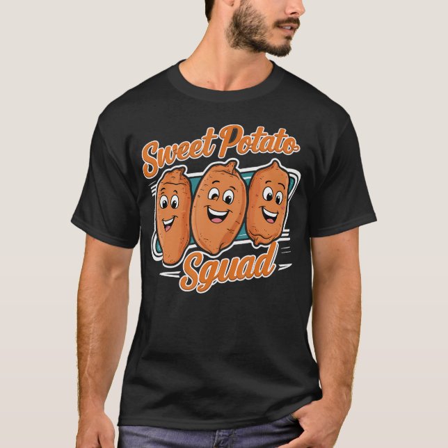 Camiseta Esquadrão de Batata Doce  Batatas Doces Vegetal  D (Frente)