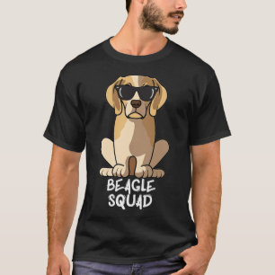 Camiseta Esquadrão de Beagles com óculos de sol Engraçad